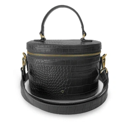 Jlr London Women's Vegan Leather Croc Aspen Circle Bag - Black