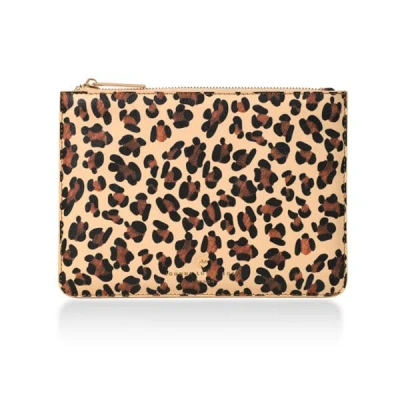 Jlr London Women's Yellow / Orange James Medium Pouch - Leopard Print In Neutral