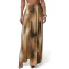 Jluxlabel Abstract Print Drape Front Maxi Skirt In Multi