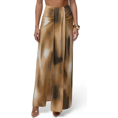Jluxlabel Abstract Print Drape Front Maxi Skirt In Multi
