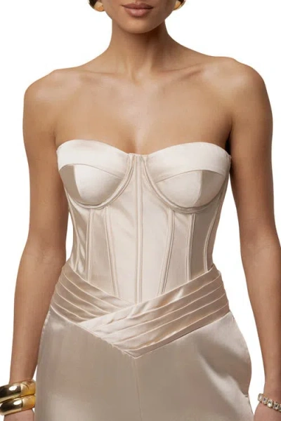Jluxlabel Adore Me Satin Corset In Gold