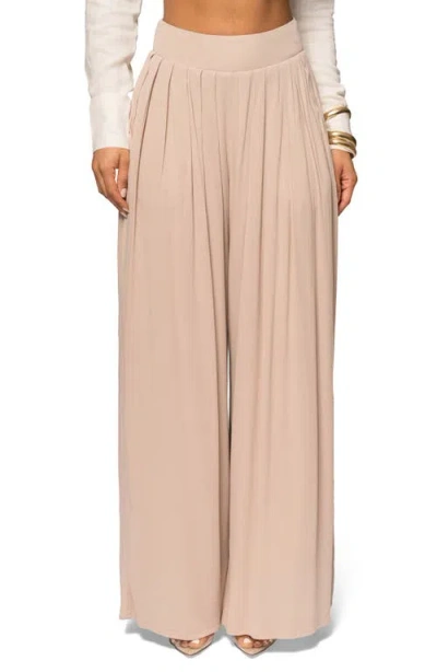 Jluxlabel After Sunset Pleated Wide Leg Pants In Pink