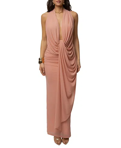 Jluxlabel Alaina Plunge Maxi Dress In Neutral
