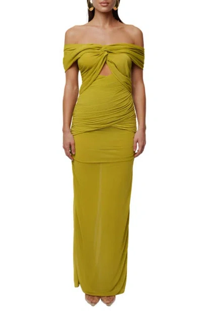 Jluxlabel Alessandra Off The Shoulder Dress In Green