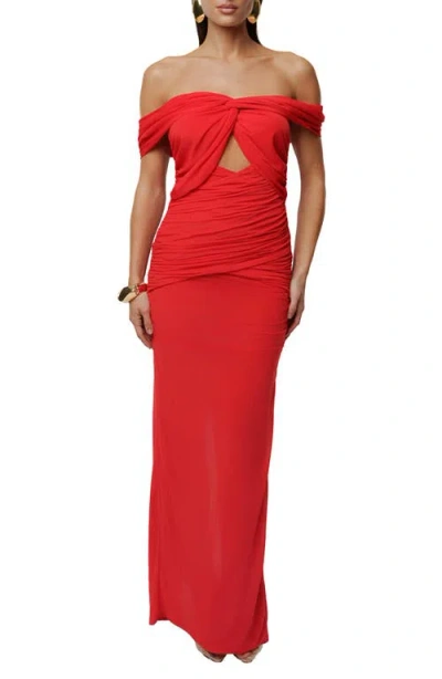 Jluxlabel Alessandra Off The Shoulder Dress In Orange