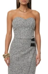 Jluxlabel All You Need Strapless Tweed Top In Gray