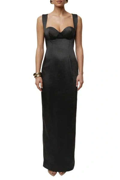 Jluxlabel Amour Satin Maxi Dress In Black