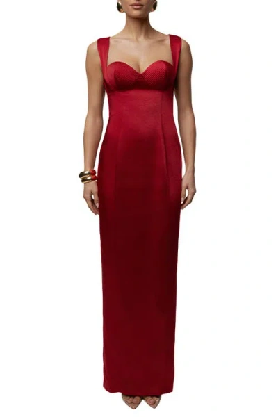 Jluxlabel Amour Satin Maxi Dress In Red