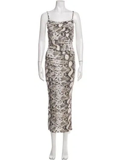 Pre-owned Jluxlabel Animal Print Long Dress W/ Tags In Multicolor