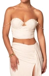 Jluxlabel Arielle Corset Crop Top In Beige