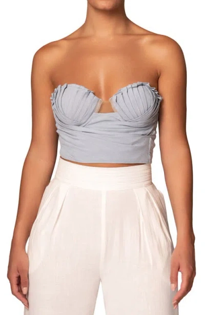 Jluxlabel Arielle Corset Crop Top In Blue