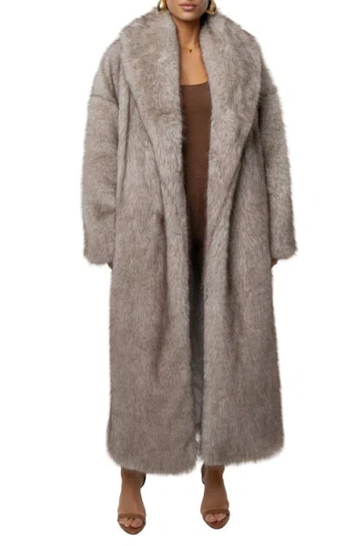 Jluxlabel Aspen Days Faux Fur Coat In Gray