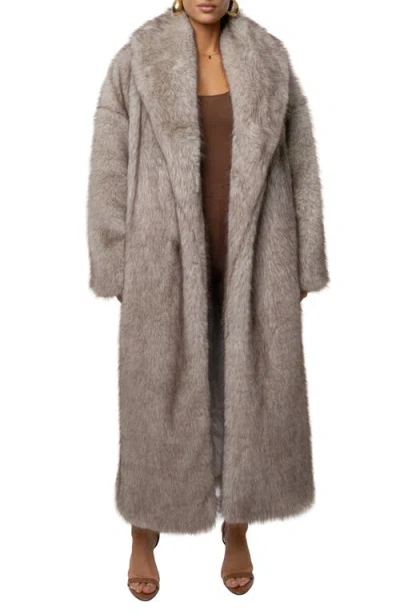 Jluxlabel Aspen Days Faux Fur Coat In Neutral