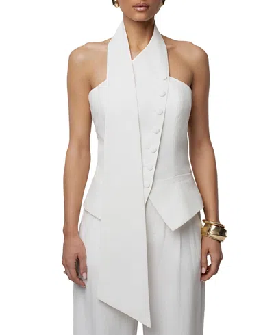Jluxlabel Asymmetric Scarf Top In White