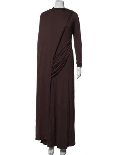 Pre-owned Jluxlabel Asymmetrical Long Dress In Brown