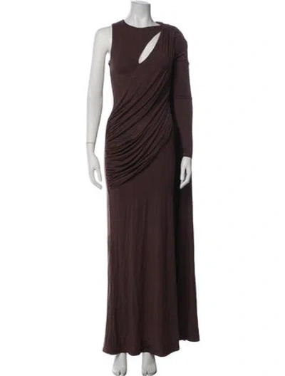 Pre-owned Jluxlabel Asymmetrical Long Dress In Burgundy