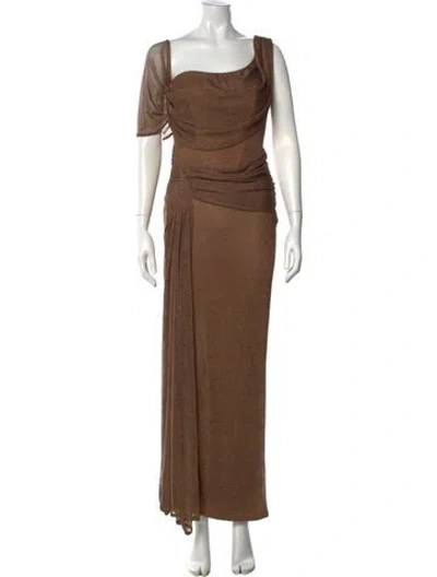 Pre-owned Jluxlabel Asymmetrical Long Dress W/ Tags In Brown