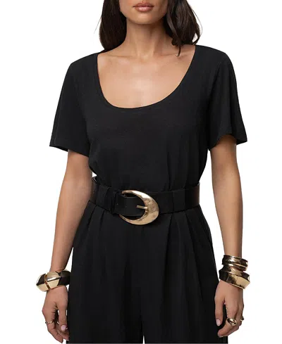 Jluxlabel At Ease Scoop Top In Black