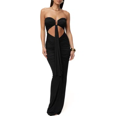 Jluxlabel Atlantis Drape Maxi Dress In Blue