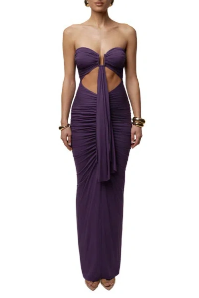 Jluxlabel Atlantis Drape Maxi Dress In Purple