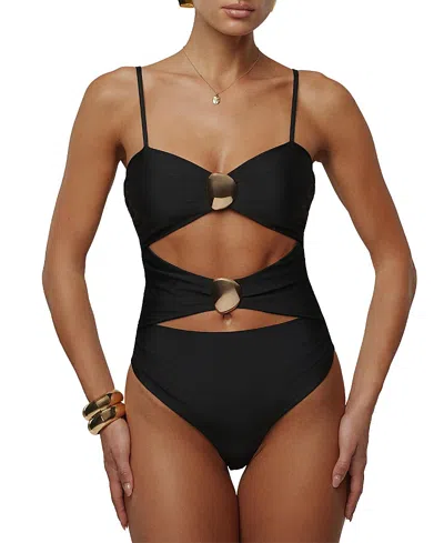 Jluxlabel Aura Embellished Bodysuit In Black