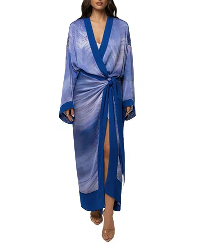 Jluxlabel Bahia Satin Duster In Blue