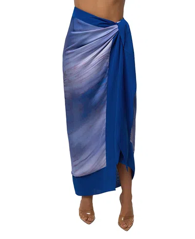Jluxlabel Bahia Wrap Skirt In Blue