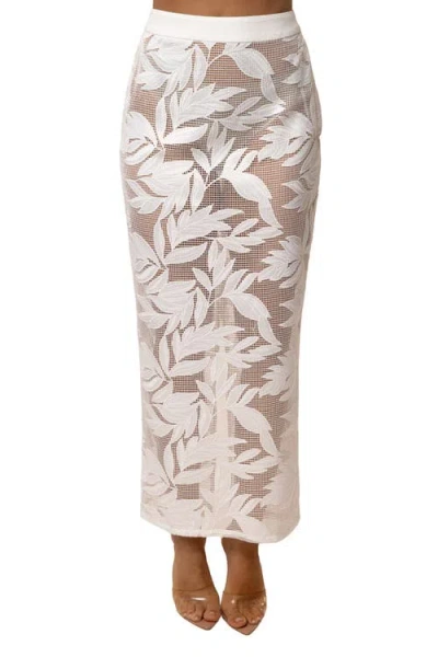 Jluxlabel Bali Nights Embroidered Skirt In White