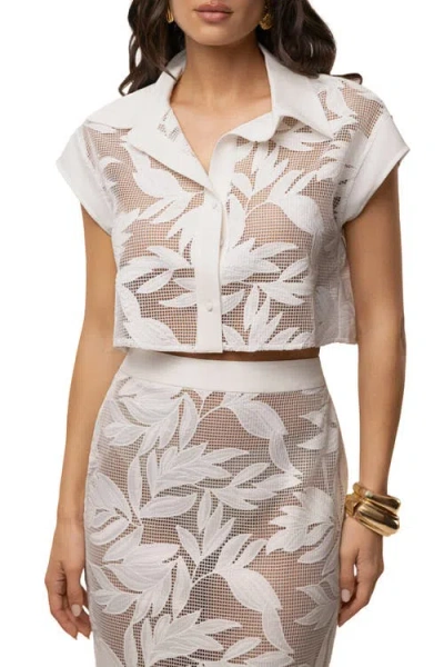 Jluxlabel Bali Nights Embroidered Top In White