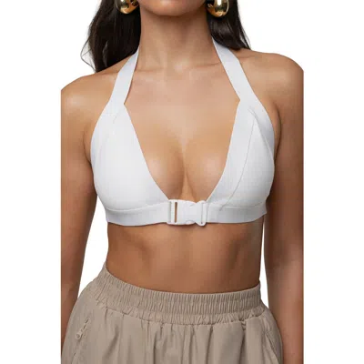 Jluxlabel Belted Motion Halter Top In White