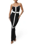 Jluxlabel Belted Sleeveless Rib Maxi Dress In Black