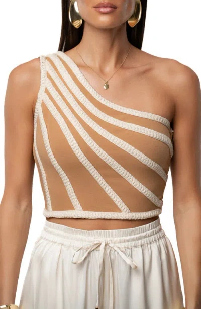 Jluxlabel Braided One-shoulder Crop Top In White