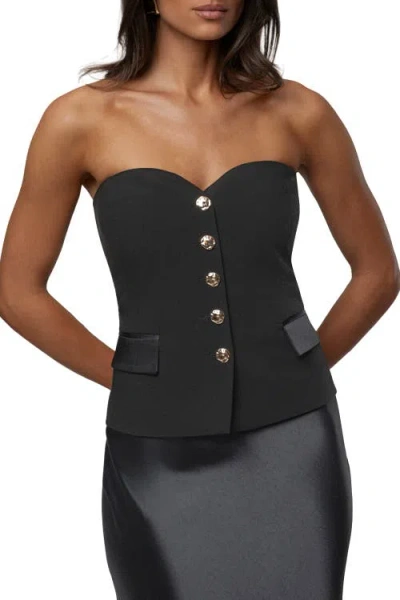 Jluxlabel Button Front Vest In Black