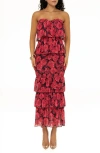 JLUXLABEL JLUXLABEL CASABLANCA FLORAL TIERED RUFFLE DRESS