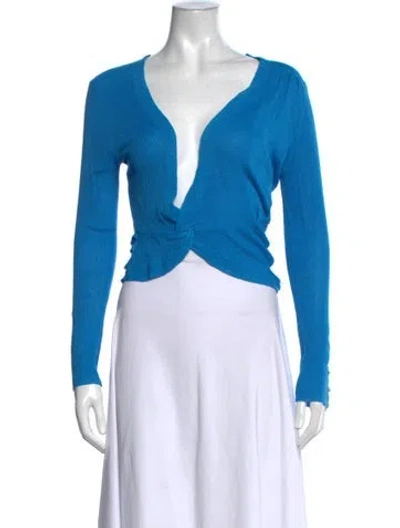 Pre-owned Jluxlabel Cashmere V-neck Sweater In Blue