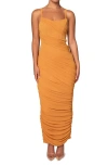 Jluxlabel Catalina Metallic Sleeveless Knit Maxi Dress In Yellow