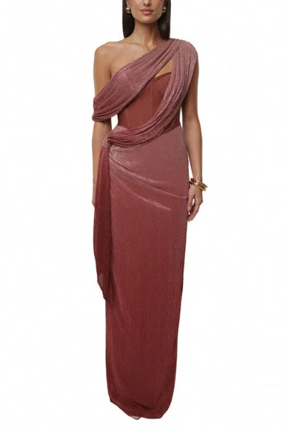 Jluxlabel Celestina Draped Maxi Dress In Burgundy