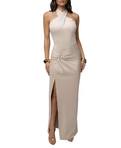 Jluxlabel Charlotte Halter Maxi Dress In Neutral