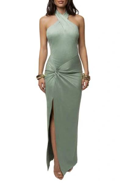 Jluxlabel Charlotte Halter Maxi Dress In Green