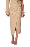 Jluxlabel City Life Tie Waist Cargo Midi Skirt In Brown