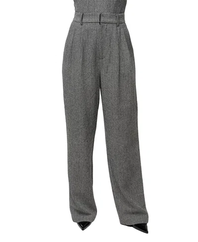 Jluxlabel Classic Herringbone Trousers In Gray