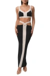 Jluxlabel Coastal Drift Crop Top & Skirt Set In Black