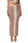Jluxlabel Coastal Drift Crop Top & Skirt Set In Brown
