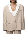 Jluxlabel Command Oversized Blazer In Neutral