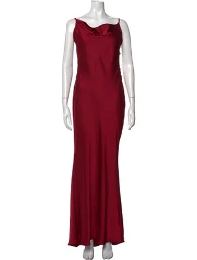 Pre-owned Jluxlabel Cowl Neck Long Dress In Red