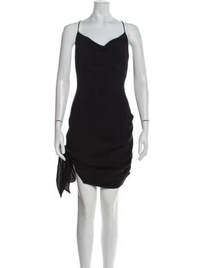Pre-owned Jluxlabel Cowl Neck Mini Dress In Black