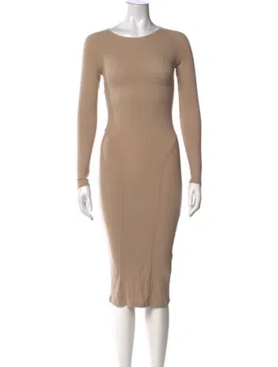 Pre-owned Jluxlabel Crew Neck Knee-length Dress In Neutrals
