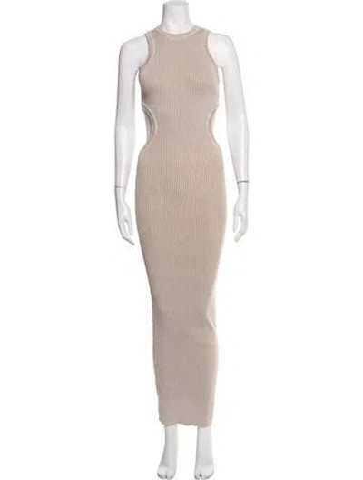 Pre-owned Jluxlabel Crew Neck Long Dress In Neutrals