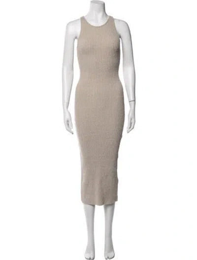 Pre-owned Jluxlabel Crew Neck Long Dress In Neutrals