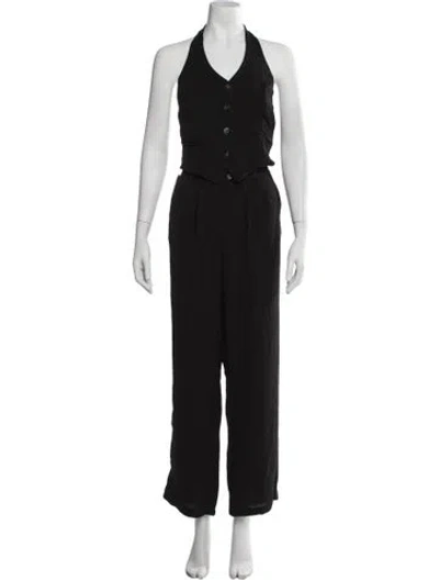 Pre-owned Jluxlabel Cutout Accent Pant Set In Black